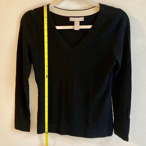 Banana Republic Black Extra Fine Merino Wool Sweater Normcore Size XS Petite - Picture 7 of 8